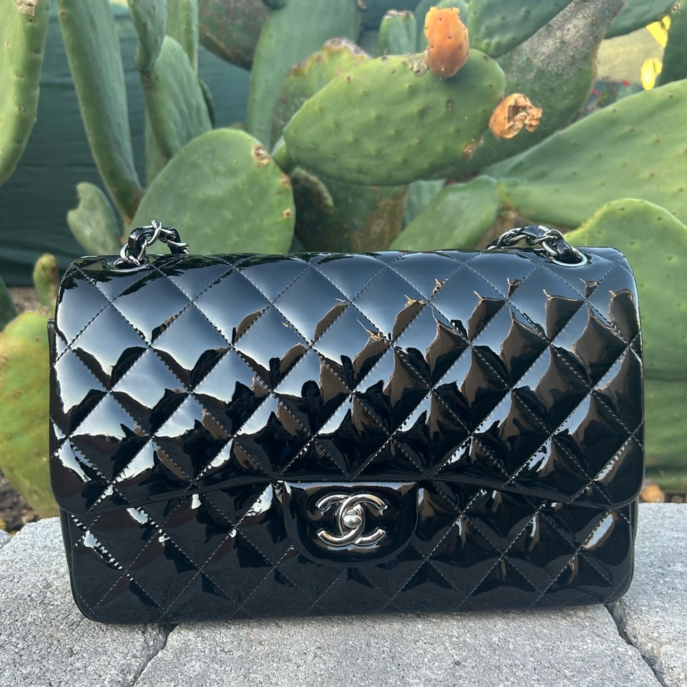 Chanel Double Flap Patent Leather CF